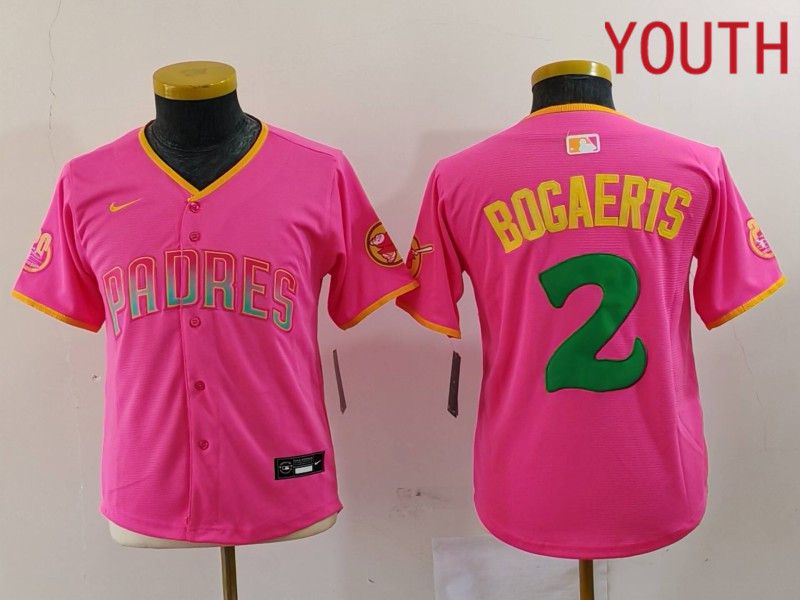 Youth San Diego Padres #2 Bogaerts Pink Joint Name 2024 Nike MLB Jersey style 1->san diego padres->MLB Jersey